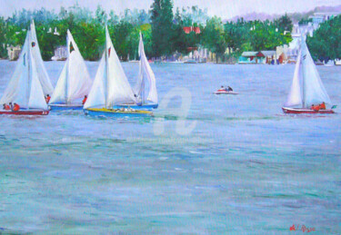 Veleros en el río/ Sailboats on the river